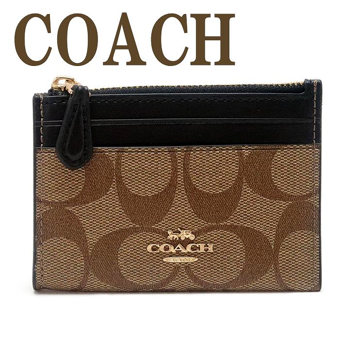 コーチ 革小銭入れ レディース コーチ COACH 財布 レディース キーケース キーリング コインケース カードケース 定期入れ 小銭入れ シグネチャー レザー ブラック 黒 88208IMCBI 【ネコポス】 ブランド 人気