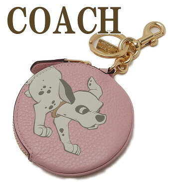 コーチ COACH キーホルダー レディース キーリング 財布 コインケース ポーチ バッグチャーム ディズニー 101匹わんちゃん コラボ レザー ピンク 89988IMOKV 【ネコポス】 ブランド 人気