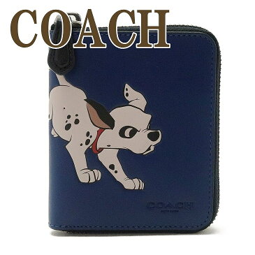 コーチ COACH 財布 メンズ 二つ折り財布 ラウンドファスナー ディズニー 101匹わんちゃん レザー 91652QBOMH ブランド 人気