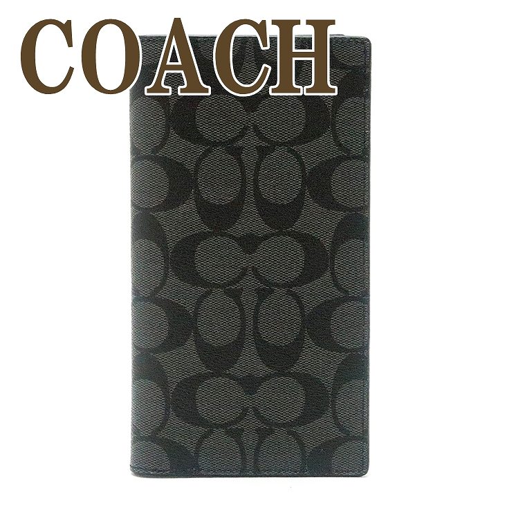 コーチ COACH メンズ パスポートケース 長財布 折り財布 シグネチャー レザー ブラック 黒 91663QBO4G ブランド 人気