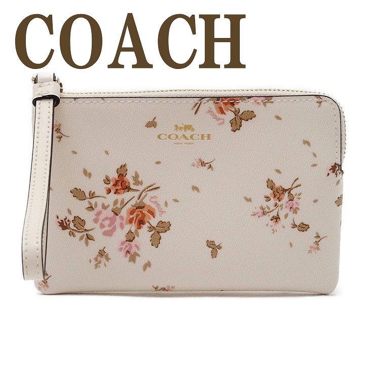 コーチ 革財布 レディース コーチ COACH ポーチ レディース 財布 ハンドポーチ スマホケース リストレット レザー 花柄 ピンク 91781IMCAH 【ネコポス】 ブランド 人気