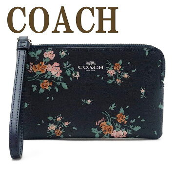 コーチ COACH ポーチ レディース ハンドポーチ 財布 スマホケース リストレット レザー 花柄 ブラック 黒 ピンク 91781SVF23 【ネコポス】 ブランド 人気