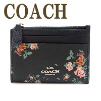 コーチ COACH 財布 レディース キーケース キーリング コインケース レザー ブラック 黒 ピンク 花柄 91788SVF23 【ネコポス】 ブランド 人気