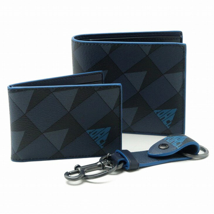 コーチ COACH 財布 メンズ 二つ折り財布 カードケース キーリング キーホルダー 3点セット ギフトセット 2826QBNAV ブランド 人気