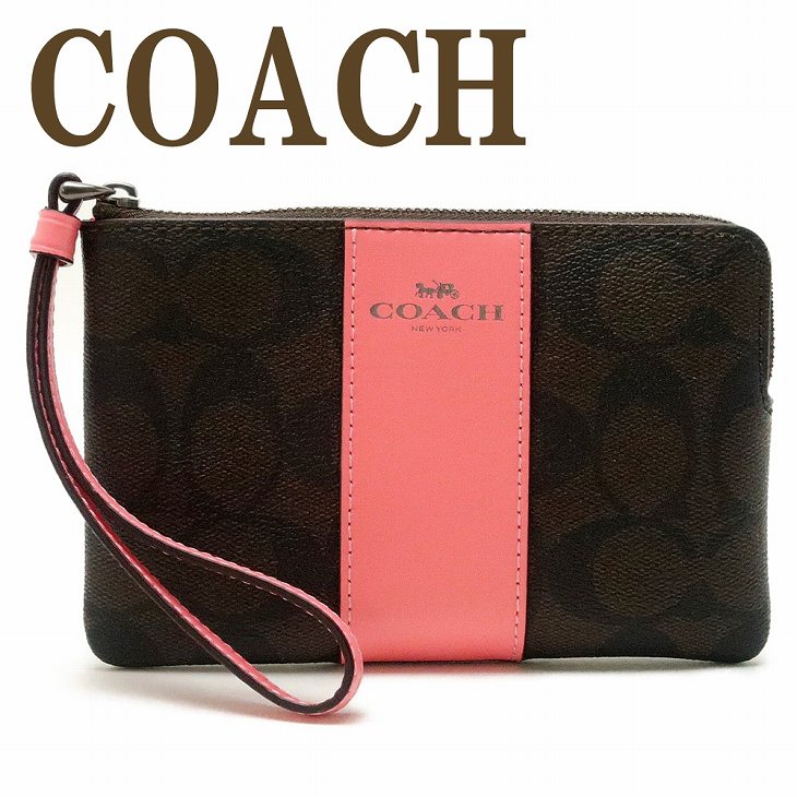 コーチ コーチ COACH ポーチ ハンドポーチ リストレット クラッチ 財布 ハンドバッグ レディース ピンク 58035QBR6K 【ネコポス】 ブランド 人気