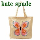 ケイトスペード kate spade バッグ トートバッグ ショッピングバッグ エコバッグ キャンバス 肩掛け バタフライ 蝶 ピンク ブラック KS-224433 【ネコポス】 ブランド 人気