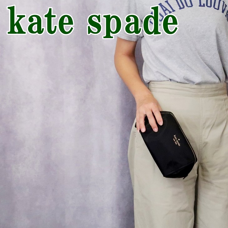 楽天贅沢屋ケイトスペード バッグ KateSpade ポーチ コスメポーチ 化粧ポーチ ロゴ ブラック 黒 WLR00618-001 ブランド 人気