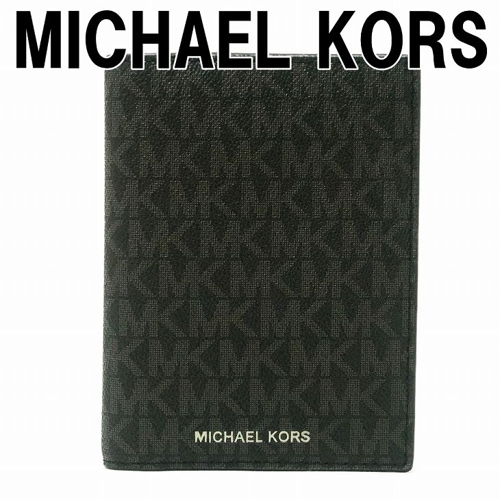 マイケル・コース 定期入れ メンズ マイケルコース MICHAEL KORS メンズ パスポートケース モノグラム 36F9LGFV5B-BLACK 【ネコポス】 ブランド 人気