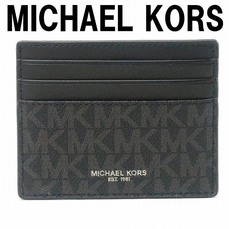 マイケルコース MICHAEL KORS メンズ カードケース 名刺入れ 定期券入れ パスケース モノグラム 36U9LCRD1B-BLACK 【ネコポス】 ブランド 人気