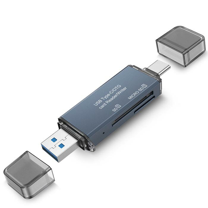 【送料無料】2in1 SDカードリーダー Type-c USB 同時読み書き可能 マルチカードリーダー OTG機能 データ転送 容量不足 メモリー解消 ファイル管理 メモリー カードリーダー SD Micro SDカード両対応 USBカードリーダー Android パソコン タブレット対応