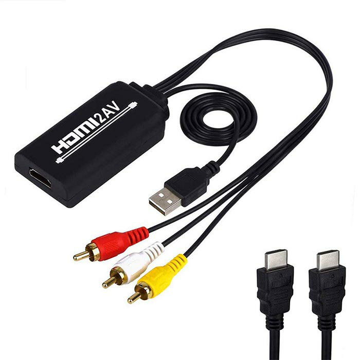 HDMI → RCA変換ケーブル メスーオス 3RCA/AV 変換ケーブル HDMI to AV コンポジットHDMI入力をコンポジット出力へ変換 1080P 対応 TV/HDTV/Xbox/PC/DVD/Blu-ray Player/PAL/NTSC など対応 車載モニター対応 USB給電