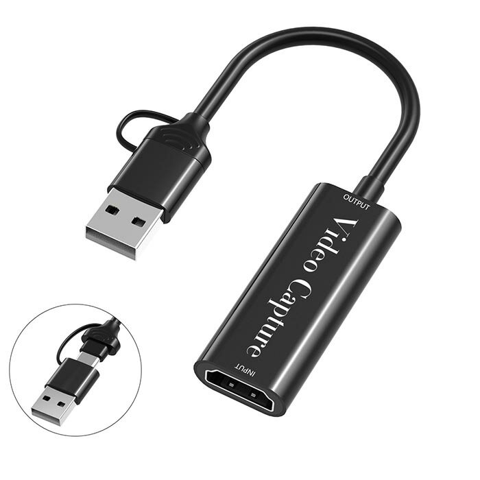 HDMI → USB2.0 UVC規格 1080p@60Hz ビデオキャプチャーカード ゲームキャプチャー ゲーム実況生配信 録画 生放送 ライブ会議 ライブビデオ配信 一眼レフやビデオカメラからウェブカメラへ テレワーク Nintendo Switch Xbox One OBS Studio対応 適用 Linux Mac Windows