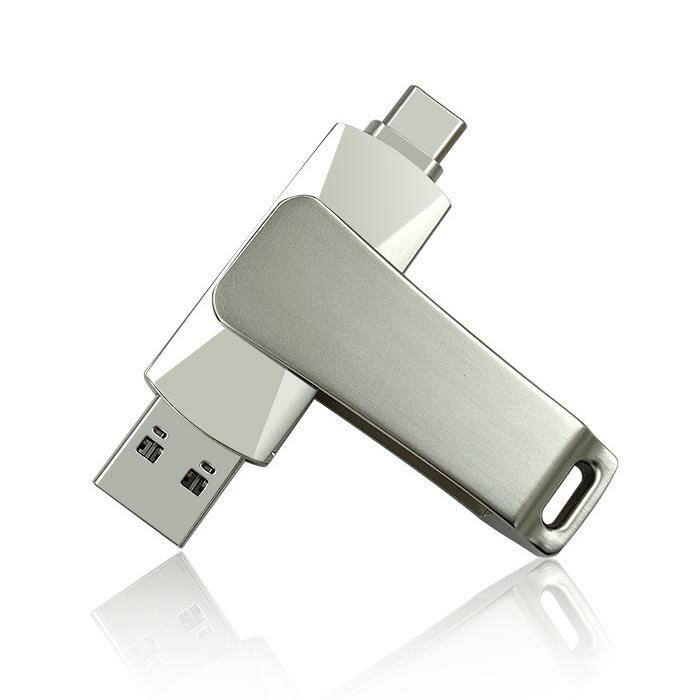 2in1USBメモリー32GB 　Type C フラッシュメモリ USB2.0高速転送 360°回転 亜鉛合金 USB Cメモリ　スマホ/PC/MacBookPro/iPadなどのタイプC デバイスに対応する　USB 回転式 データ バックアップ 高性能