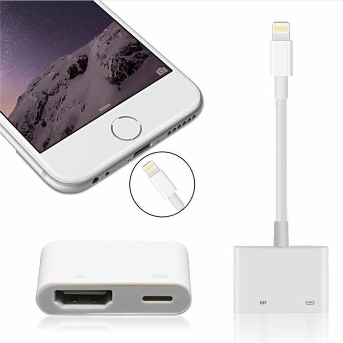 iPhone/iPad/iPod用ライトニングlightingHDMI変換アダプターテレビなど大画面へ映る