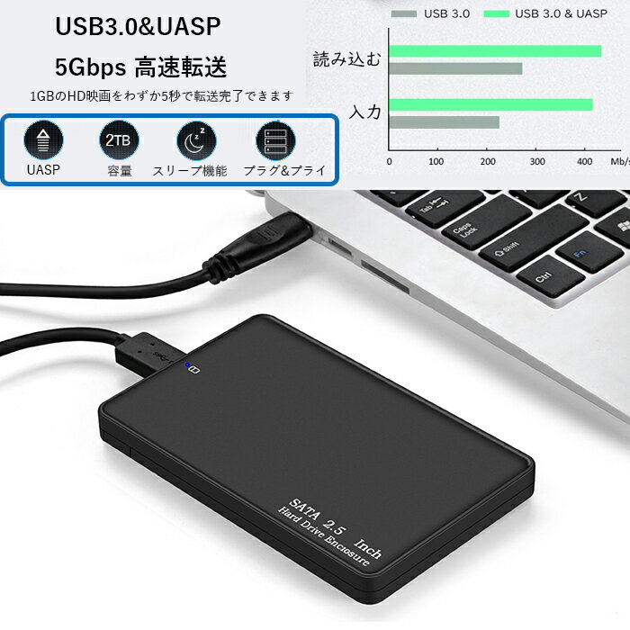 【楽天ランキング受賞】SATA USB3.0 マイクロBタイプ ハードディスクケース 変換アダプター 2.5インチ SSD HDD用 コンバーター 領収書発行可能