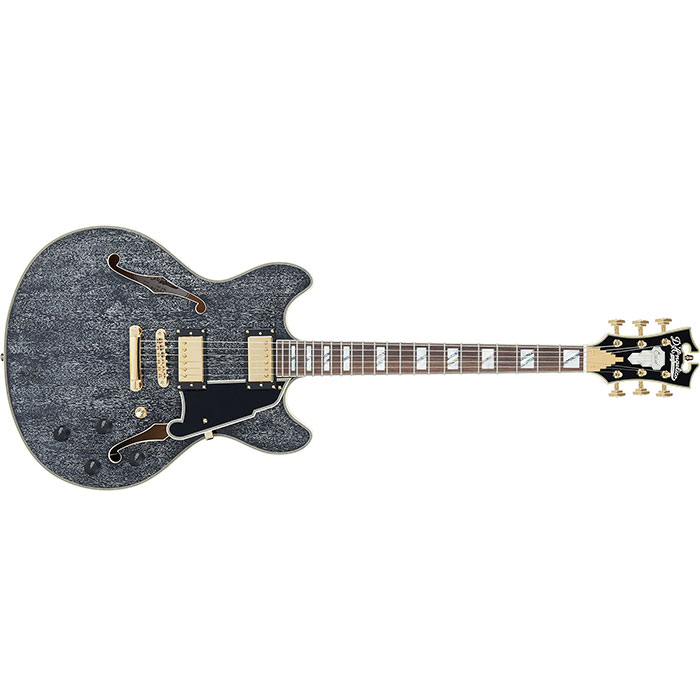 ストラッププレゼントキャンペーン D'Angelico ディアンジェリコ エレキギター セミアコ Excel DC Black Dog ブラック ホロウボディ ハムバッカー