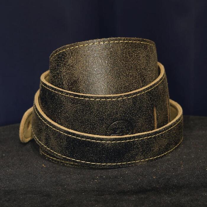 LM PRODUCTS ギターストラップ レザー Classic Leather - Relic Leather LS-2804D, Black 革 ブラック 黒