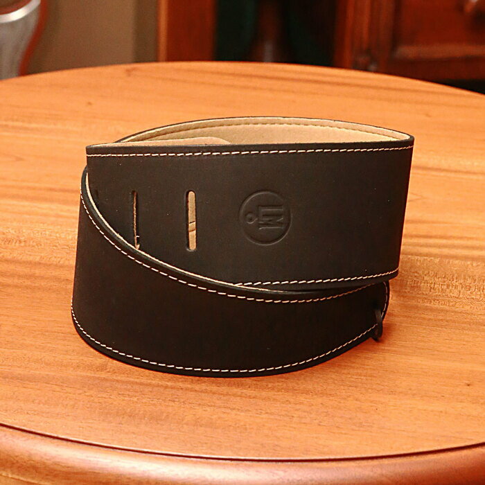 LM PRODUCTS ギターストラップ レザー Classic Leather - Nubuck Leather LS-2804N, Black 革 ブラック 黒