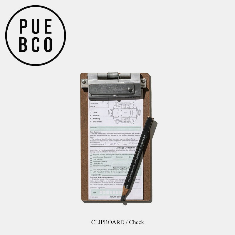 PUEBCO (プエブコ) 【Check】CLIP BOARD / クリップボード H25×W13.5×D2.3(cm) メモ 縦長 領収書 サイ..