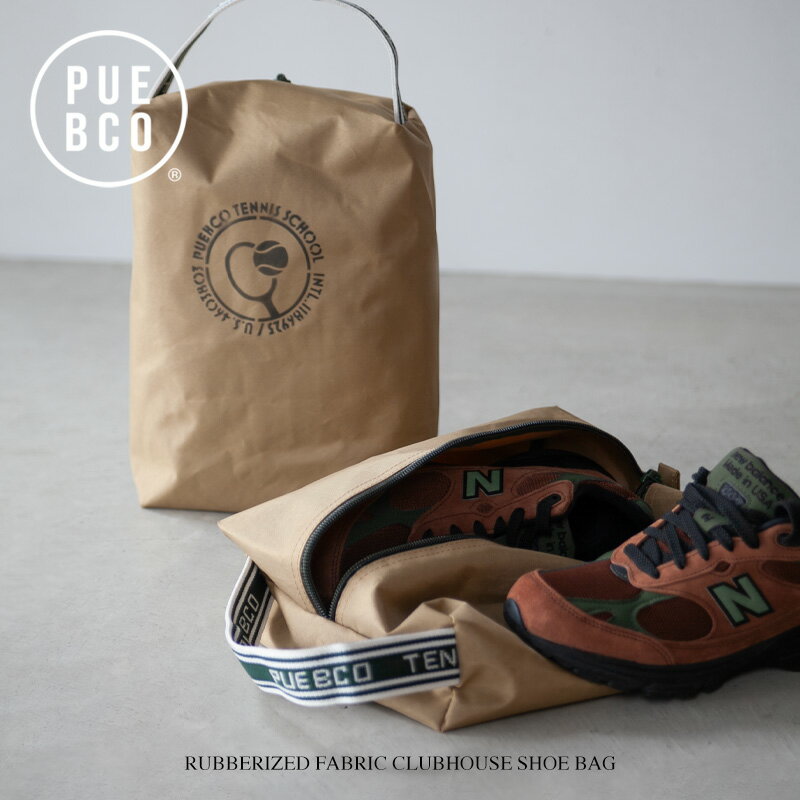 楽天interiorzakka ZEN-YOUPUEBCO （プエブコ） RUBBERIZED FABRIC CLUBHOUSE SHOE BAG / ラバライズド ファブリック クラブハウス シューズ バッグ シューズケース 靴袋 靴入れ シューズバッグ 旅行 トラベル スポーツ 部活 かばん カバン 鞄