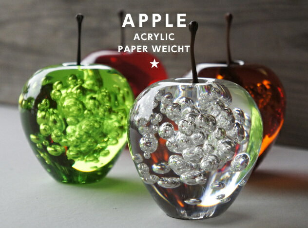 Apple peperweight/ アップル ペーパーウェイトリンゴ オブジェ林檎 りんご アクリル DETAILの写真