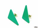 POLYGON TRIANGLE STUD PIERCE gn / ポリゴン トライアングル スタッドピアス グリーン Lilou リル 三角 トライアングル ピアス ジュエリー アクセサリー 【あす楽対応_東海】