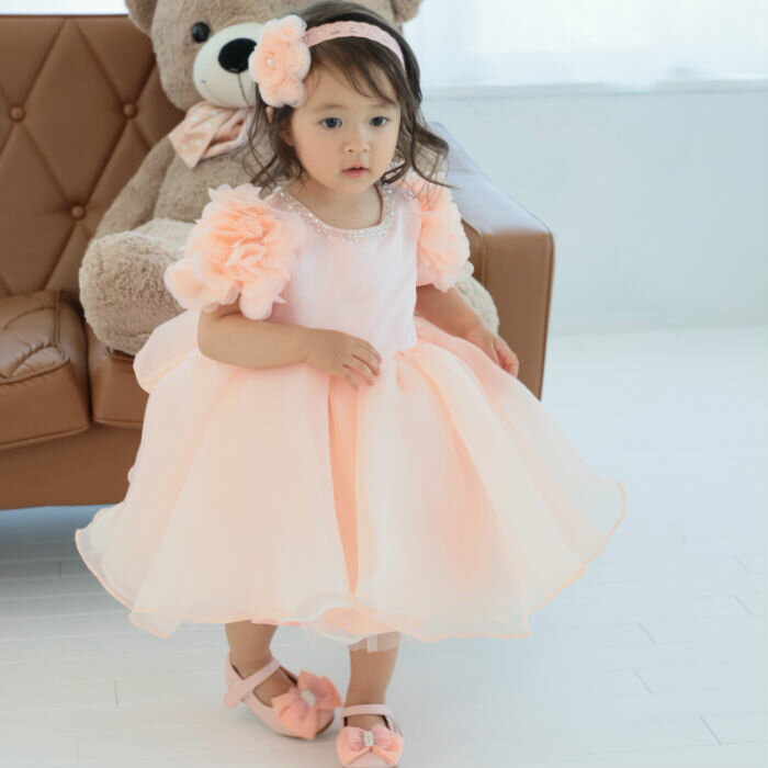 【高品質】あす楽対応ドレス 結婚式 ベビードレス mp8211b結婚式 80 90 95 100　キッズドレス フォーマルドレス　長袖　七五三 フラワーガール リングガール 70 80 90 95 100 110 120 130 140 3