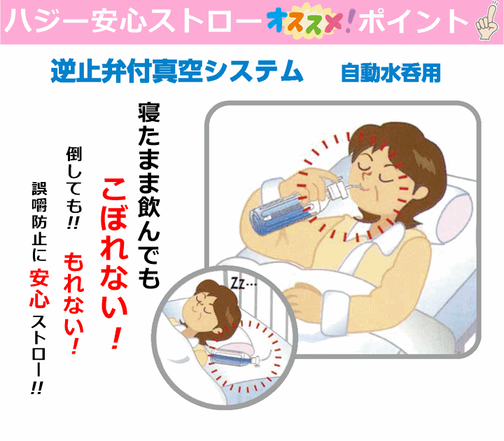 ハジー安心ストロー【介護 高齢者 プレゼント 贈り物 お見舞い 敬老 ストローキャップ 介護用 ボトルキャップ ボトルのふた ジュースのふた 人気 寝たまま飲める たおれても こぼれない 誤嚼防止 ワンタッチ ペットボトル 片手 自動閉止 ハジー技研】