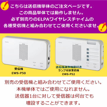 ELPA 押しボタン(EWS-P30)単品 4個【工事不要 コードレスチャイム 呼び出し ベル 家庭用 在宅 チャイム ナースコール インターホン ベル インターホン インターフォン 介護用 呼び鈴 コードレス 電池式 ワイヤレス 無線 呼び出し 報知 朝日電器】