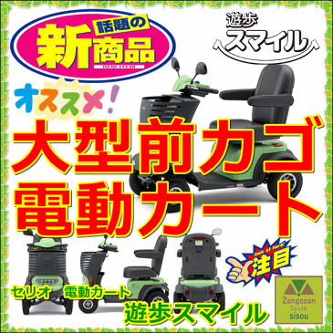 送料無料　電動カート　遊歩スマイル【電動カー 電動車いす 電動 介護 福祉 ケア 高齢者 老人 プレゼント 贈り物 お見舞い 父 母 敬老 セニアカー シニアカー 寄贈 コンパクト パワフル 運転 自動走行 自走 電動四輪車 セリオ】