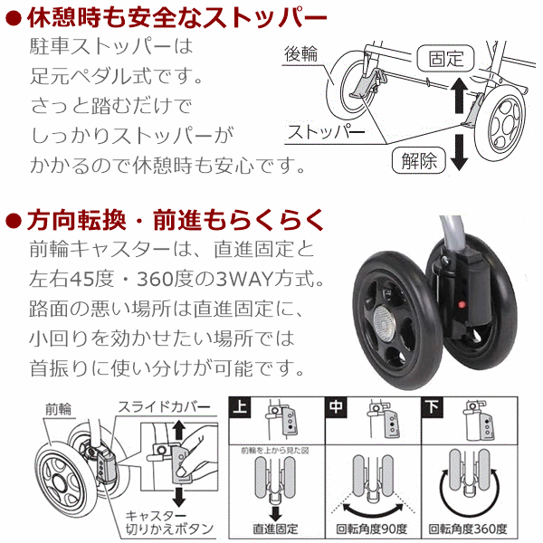 【平日15時まで即日出荷】シプール（SICP02）【楽天最安値に挑戦 キャリー カート 歩行者 ショッピング カート シルバー カー コンパクト カー 高齢者 手押し車 老人 押し車 贈り物 歩行補助 折りたたみ シルバーカー コンパクト 歩行器 お買い物カート 幸和製作所】 3