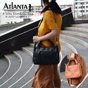 ATLANTA アトランタの本革レザー 2WAYバッグです スタイリッシュなデザインで機能的です 大きめの手帳がゆっくりは入いる サイズで使いやすい大きさです ショルダーバックとしてもハンドバックとしても シーンに合わせて使い分けができます 山羊の本革を使用しています サイドから見ると2層に分かれて見えるデザインですが 中では分かれておらず、1ポケットです ■仕様 ファスナーで開閉 背面にも17cmのファスナーポケットがあります フックで取り外しが出来るショルダーベルトと ハンドバック用の持ち手ハンドルが付いています ■内側 側面に18cmのファスナーポケットx1 対面に12cmと10cmのオープンポケットx1 ■サイズ 高さx22cm、横x33cm、奥行きx5cm ■重さ...503g（カバン本体） ■ベルトの長さ ショルダーベルトx74cm〜135cm 幅2．3cm ■原産国...Bangladesh バングラディシュ