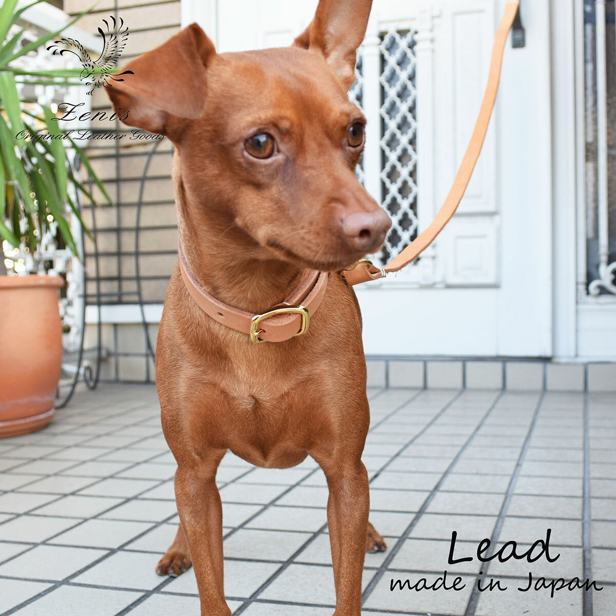 リード 小型犬用 お散歩 しつけ 用リード 本革 国産レザー 職人 手縫い 日本製 ミニチュアピンシャ― チ..