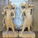 仏像 金剛力士像 こんごうりきし 吽形 うんぎょう 吽像 密迹 みっしゃく 阿像 那羅延 ならえん 約15cm 立像 木彫り 彫刻 木製 仏具 仏教 本尊 仏壇(3)
