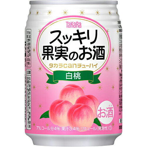 宝酒造 タカラcanチューハイ スッキリ果実のお酒 白桃 250ml×24本 2ケース(48本) u-yu
