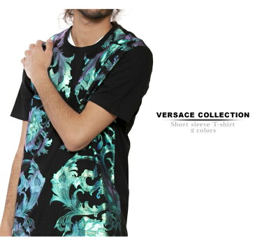 ヴェルサーチコレクション VERSACE COLLECTION Tシャツ 半袖 プリント ゴシック調 ブランド メンズ トップス VCV800683VJ0504 【dl】brand