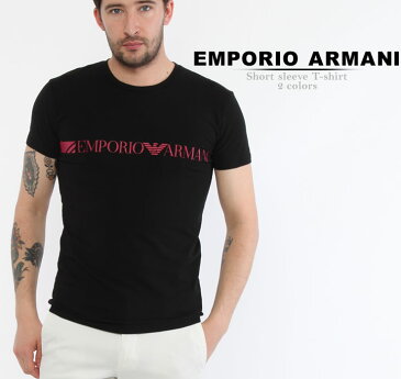 エンポリオ アルマーニ EMPORIO ARMANI Tシャツ 半袖 ストレッチ ロゴ プリント ブランド メンズ ブランド EA1110358P525