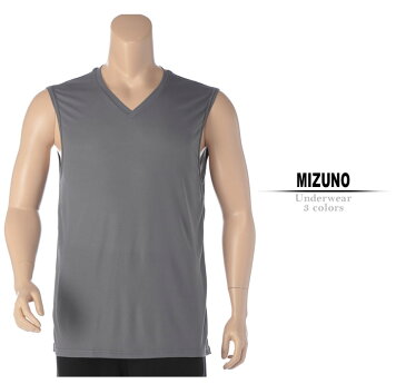 大きいサイズ メンズ MIZUNO (ミズノ) 接触涼感アイスタッチ Vネック ノースリーブ Tシャツ 3L-6L カジュアル アンダーウェア 下着 インナー 抗菌消臭 涼しい 春夏 BTC2JA9154