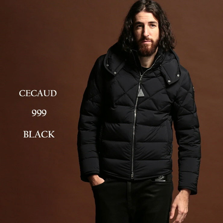 モンクレール メンズ ダウン MONCLER ダウンジャケット ダイヤキルティング フード パーカー CECAUD サソー BLACK ブランド ブルゾン MCCECAUD9