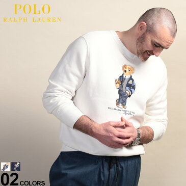 大きいサイズ メンズ POLO RALPH LAUREN (ポロラルフローレン) 裏起毛 ラグビーベアプリント クルーネック 長袖 スウェット トレーナー トレーナー スウェット 秋 冬 起毛 スエット クルー プリント シンプル 710782859