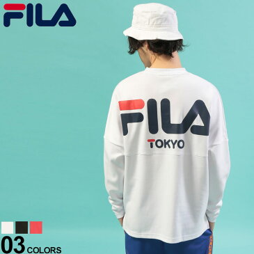 5000円以上購入でクーポンで500円OFF フィラ Tシャツ FILA TOKYO ロンT バックロゴプリント 切り替え クルーネック 長袖 Tシャツ ユニセックスメンズ 男性 トップス シャツ Tシャツ クルー 長袖 プリント ロンT ストリート 女性 レディース 男女兼用 FM5172