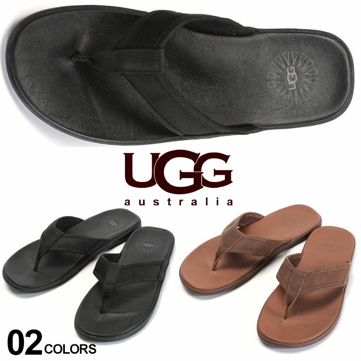 アグ オーストラリア メンズ サンダル UGG Australia レザー トングサンダル ロゴ SEASIDE FLIP LEATHER ブランド ビーチサンダル UGG1102690