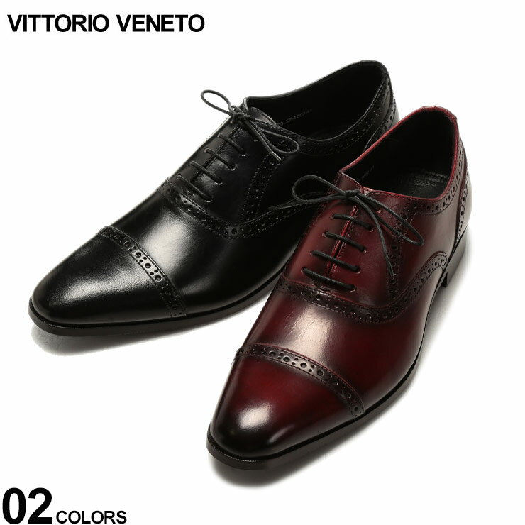 VITTORIO VENETO (ヴィットリオヴェネト) レザー 内羽根 セミブローグ シューズメンズ ビジネス 紳士 シューズ 革靴 レザー ビジネスシューズ レザーシューズ フォーマル レースアップ SZ1002