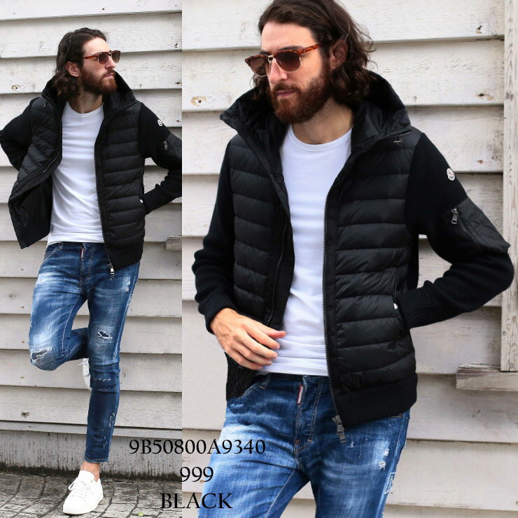 モンクレール メンズ ニットダウン MONCLER ダウンジャケット パーカー ニット コンビ CARDIGAN ブランド アウター ブルゾン MC9B50800A9340