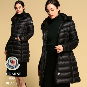 モンクレール レディース ダウンジャケット MONCLER ナイロン フード パーカーダウンコート エルミン HERMINE 黒 ブランド アウター MCLHERMINE0