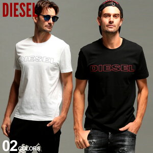 ディーゼル メンズ Tシャツ 半袖 DIESEL ロゴ プリント クルーネック ブランド トップス コットン DSCG46DARX