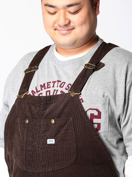 大きいサイズ メンズ Lee (リー) コーデュロイ ボタンフライ オーバーオール OVERALLS CORDS BROWN オーバーオール オールインワン 秋 冬 コットン ストリート LM72548682L4L