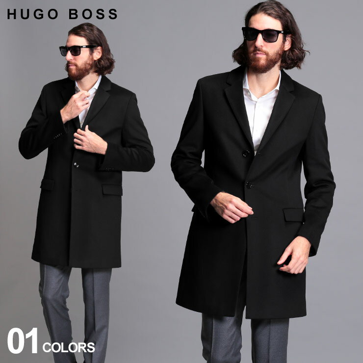 ヒューゴ・ボス チェスターコート メンズ ヒューゴボス メンズ コート HUGO BOSS カシミヤ100％ シングル チェスターコート ブランド アウター ビジネスコート カシミア HBMIGOR10101589