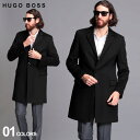 ◆エントリーでさらにポイント 4倍◆ヒューゴボス メンズ コート HUGO BOSS カシミヤ100％ シングル チェスターコート ブランド アウター ビジネスコート カシミア HBMIGOR10101589