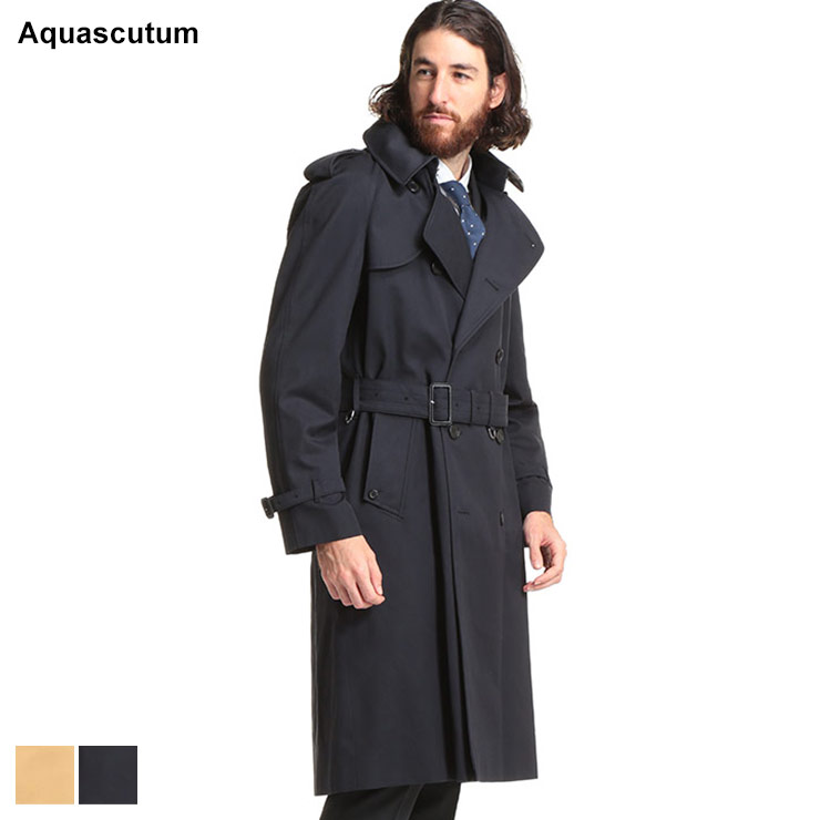 アクアスキュータム アクアスキュータム メンズ コート Aquascutum コットン ギャバジン クラブチェック ライニング ダブル トレンチコート BOGART ボガート ブランド アウター ビジネス AQBOGART